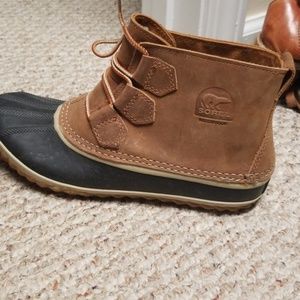 Out n about Sorel waterproof ankle boots.